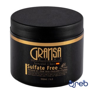 ماسک مو ترمیم کننده گرانسا فاقد سولفات حجم 550 میلی لیتر