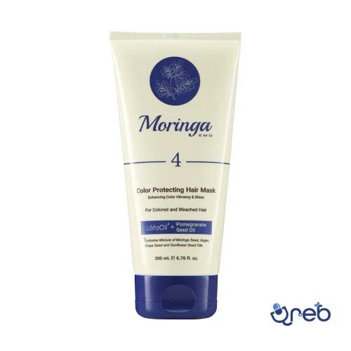ماسک مو مراقبت از رنگ مورینگا امو 4 مناسب موهای رنگ شده و دکلره شده 200 میلی لیتر