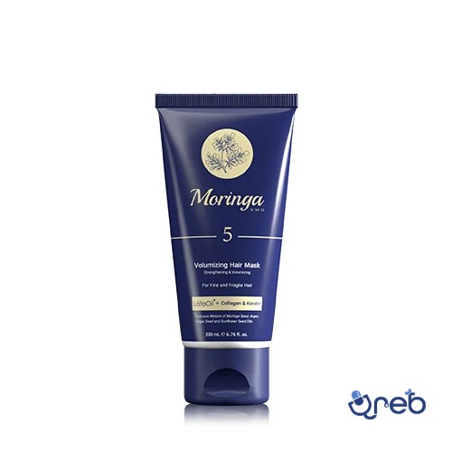 ماسک مو حجم دهنده 5 مورینگا امو مناسب موهای نازک و شکننده 200میلی لیتر
