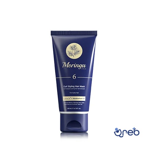 ماسک مو حالت دهنده فر 6 مورینگا امو مناسب موهای فر  200 میلی لیتر